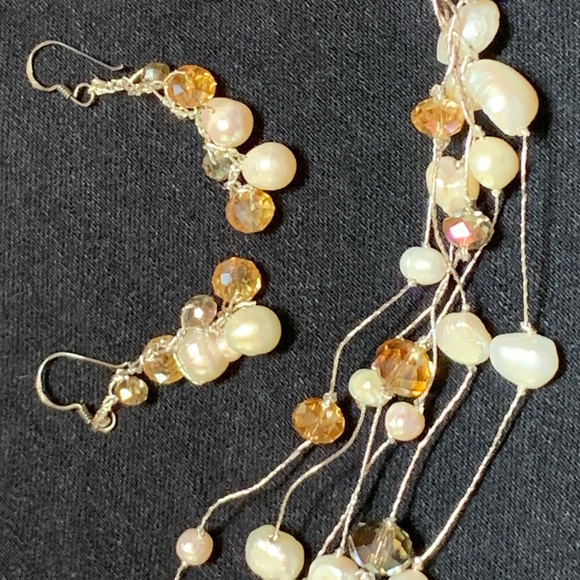 Freshwater Pearl Necklace & Earrings Set - Picture 2 of 6